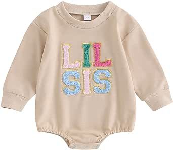 YINGISFITM Toddler Baby Girl Clothes Long Sleeve Pullover Sweatshirt Romper Fall Winter Cute Sister Brother Matching Outfits