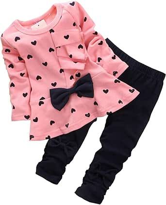 MINKIDFASHION Baby Girls Infant Clothing Set Long Sleeve T Shirt Pants Kids Toddler Children Tops Outfits