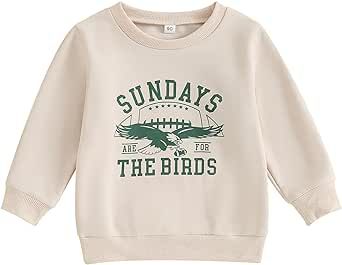 Karuedoo Toddler Baby Girl Boy Game Day Clothes Sundays Are for the Birds Sweatshirt Crewneck Long Sleeve Pullover Shirts Top