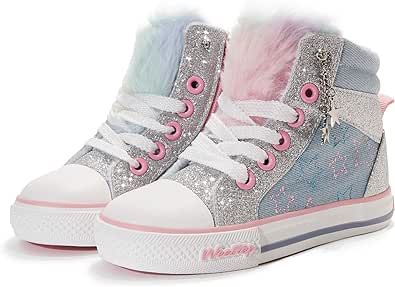 Weestep Girls Toddler/Little Kid Glitter Unicorn Bow Sneaker Shoe