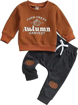 Newborn Baby Boy Fall Outfit Rugby Football Game Day Sweatshirt Elastic Pant Set Cute Infant Toddler Winter Clothes