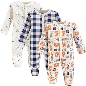 Hudson Baby Unisex Baby Cotton Preemie Sleep and Play, Forest